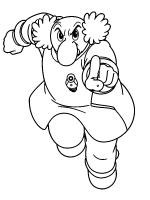 A coloring page of astro boy